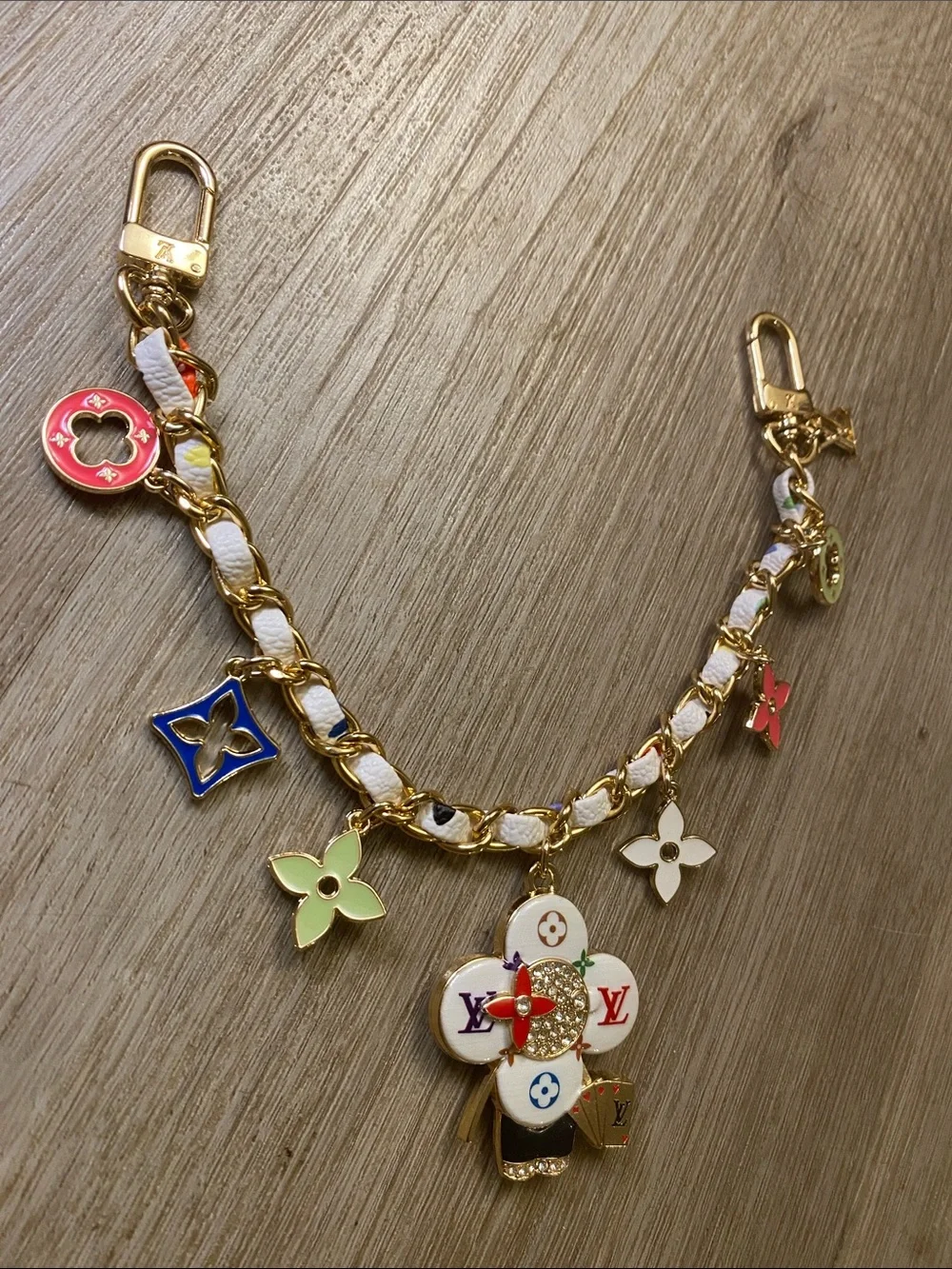 Louis Vuitton Vivienne Chain Bag Charm Multicolor Monogram Flowers Limited Editi